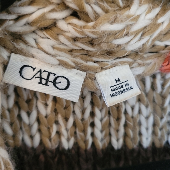 Cato orange, brown, tan, and cream open sweater . Size medium. - Picture 4 of 5